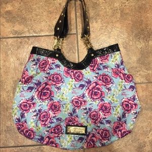 Betsey johnson Purse bag blue flower floral rose